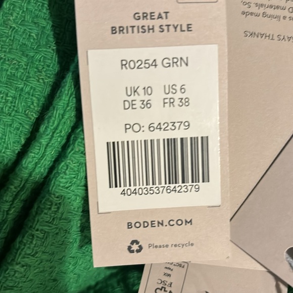 Boden Mini Skirt Tweed Interest Mini - Green Luxe British brand -$160 New - Picture 8 of 8
